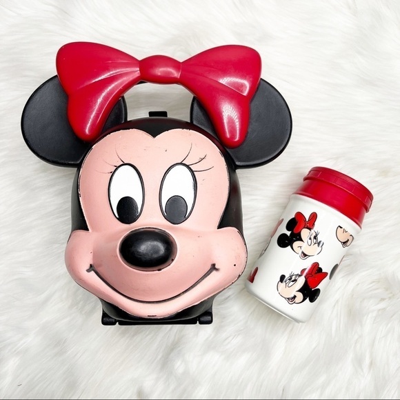 RARE Disney Vintage Minnie Mouse Aladdin Lunchbox and Thermos Set Complete Set - Picture 1 of 16